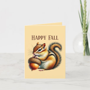 Cute Fall Seasonal customizable chipmunk Card
