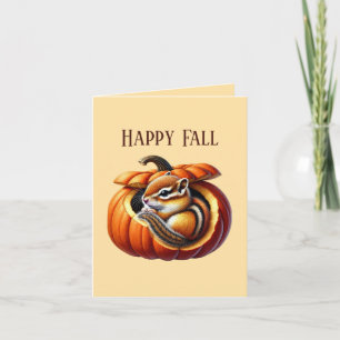 Cute Fall Seasonal customizable chipmunk  Card