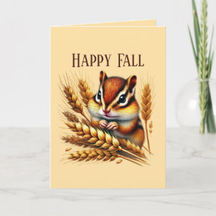 Cute Fall Seasonal customizable chipmunk  Card