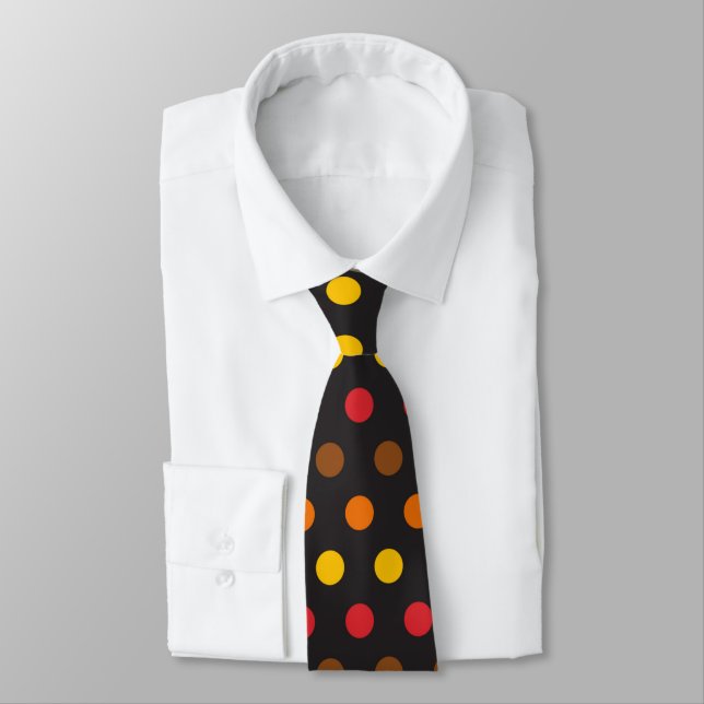 cute Fall Seasonal tiled pattern polka dot Tie (Tied)