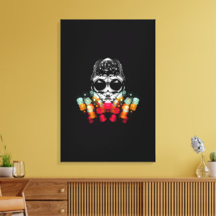Cute Fall Spider with Dewdrop Hat Canvas Print