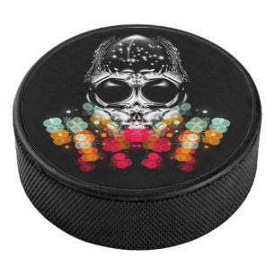 Cute Fall Spider with Dewdrop Hat Hockey Puck