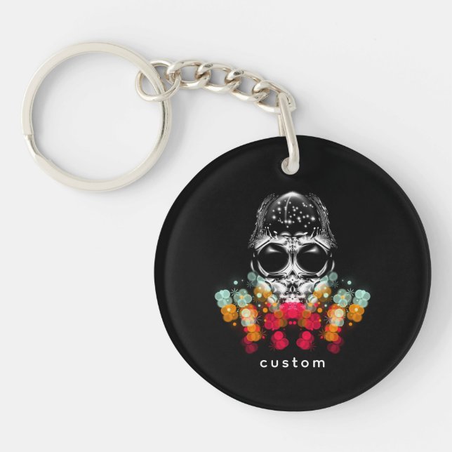 Cute Fall Spider with Dewdrop Hat Keychain (Front)