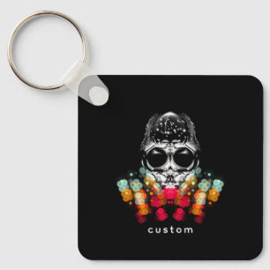 Cute Fall Spider with Dewdrop Hat Keychain