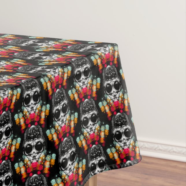 Cute Fall Spider with Dewdrop Hat Pattern Tablecloth (In Situ)