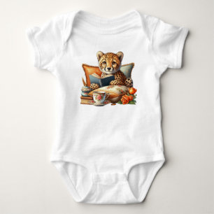 CUTE FALL THEMED BABY CHEETAH CAT BODYSUIT