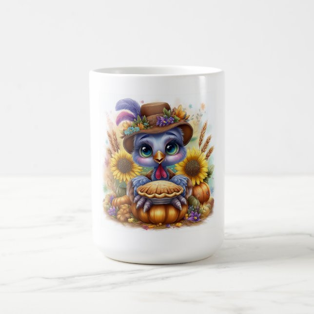 Cute Fall Turkey Magic Mug (Center)