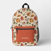 Cute Fall Watercolor Pumpkin Leaves Back to School