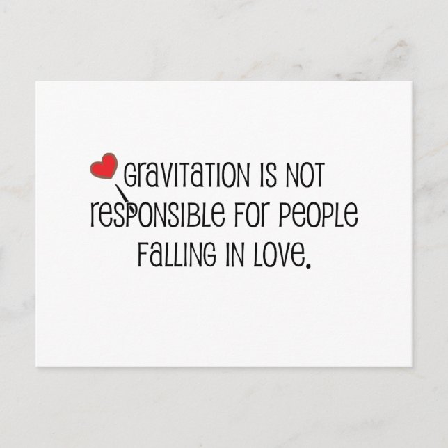 Cute, "Falling in love" quote Postcard (Front)