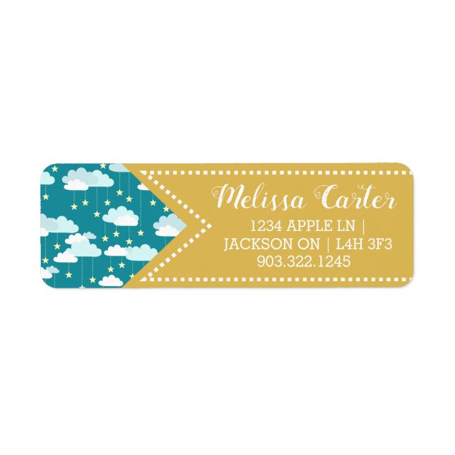 Cute Falling Stars & Clouds Pattern (Front)