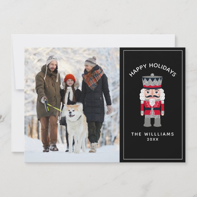 Cute Family Christmas Photo Hoiday Nutcracker Card (Front)