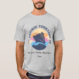 Cute Family Cruise Gray Personalize T-Shirt