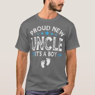 Cute Family Gender Reveal Proud New Uncle It's A B T-Shirt