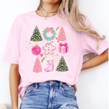 Cute Family Modern Christmas Womens Holiday Shirt 