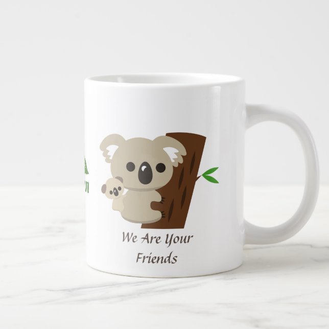 Cute Family Mother Koala Bear With Baby Large Coffee Mug (Right)