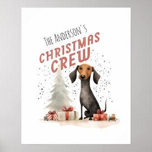 Cute Family Name Christmas Crew Poster