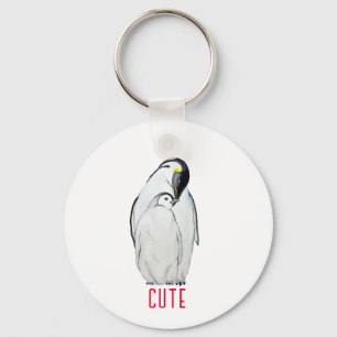Cute family of emperor penguins T-Shirt Keychain