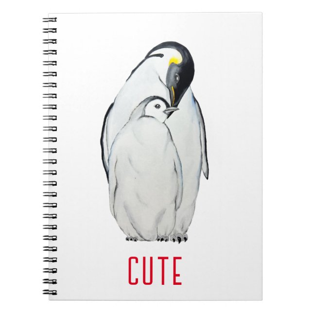 Cute family of emperor penguins T-Shirt Notebook (Front)