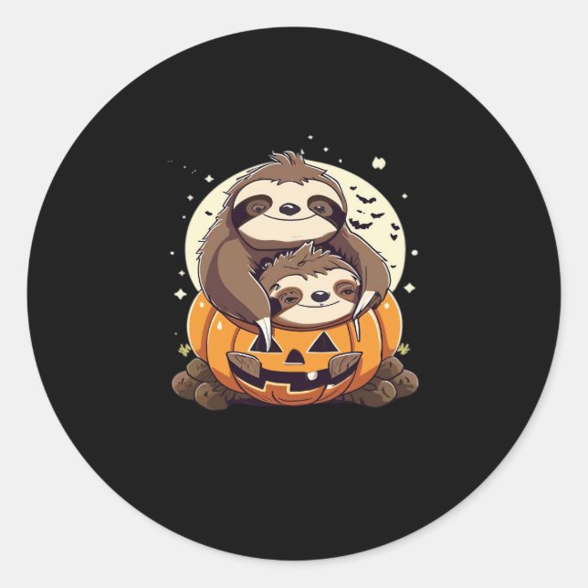 Cute family of sloths Essential T-Shirt Classic Round Sticker (Front)