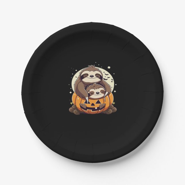 Cute family of sloths Essential T-Shirt Paper Plate (Front)