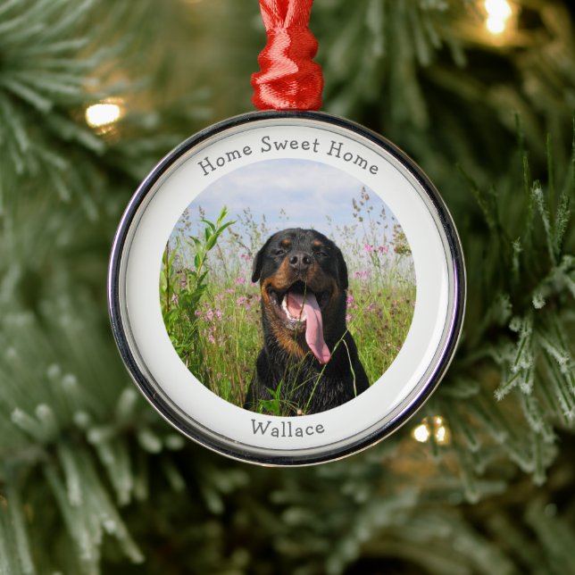 Cute Family Pet Metal Ornament (Tree)