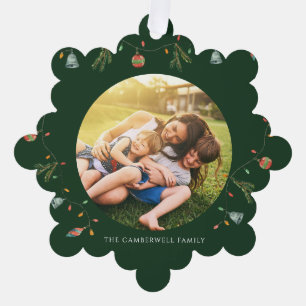 Cute Family Photo Christmas Holiday Ornament Card