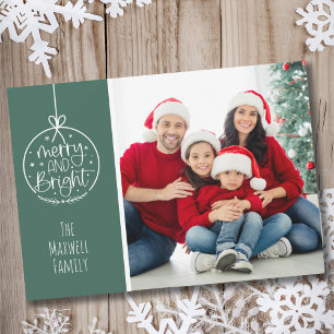 Cute Family Photo Merry Christmas Holiday Card