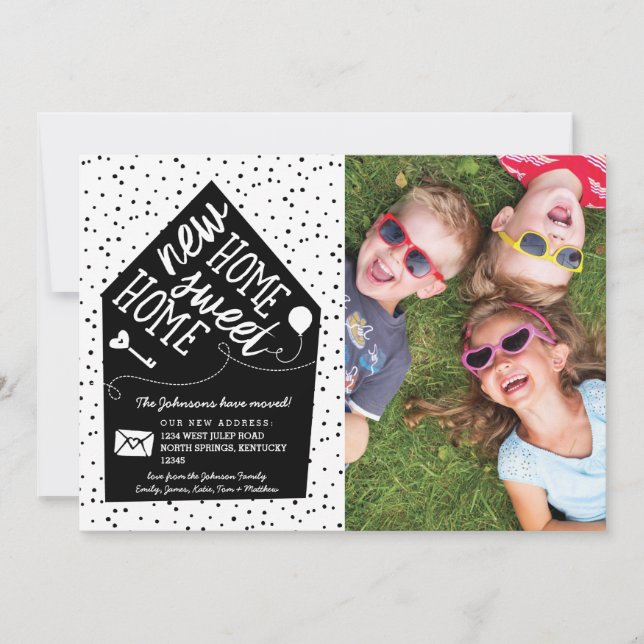 Cute Family Photo Moving Announcement Cards (Front)
