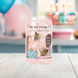 Cute family-proud cat lovers and pet families can glass