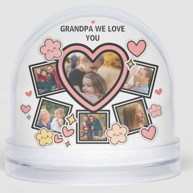 Cute Family Retro Heart Flowers Smile Groovy Photo (Cute Family Retro Heart Rainbow Smile Groovy Photo grandparents day parents gifts from kids papa mom)