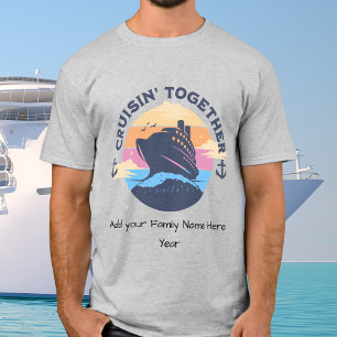Cute Family  Vacation Cruise Grey Personalize T-Shirt