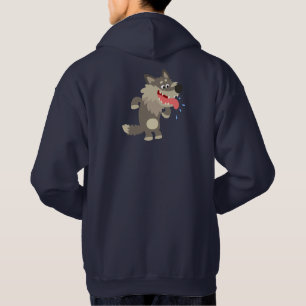 Cute Famished Cartoon Wolf Hoodie
