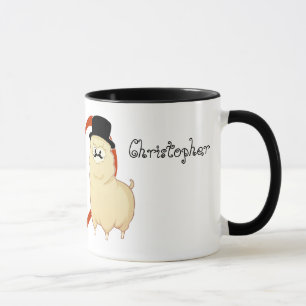 Cute Fancy Alpaca Couple with customizable names Mug