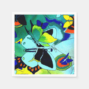 Cute Fancy Butterfly Collage Multi-Colour Designed Napkin