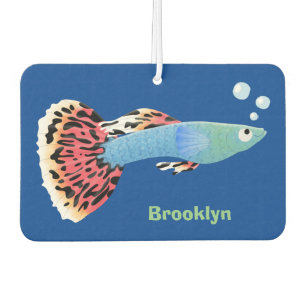 Cute fancy guppy tropical fish cartoon air freshener