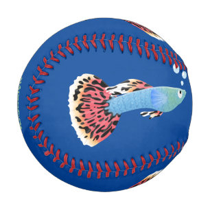 Cute fancy guppy tropical fish cartoon baseball