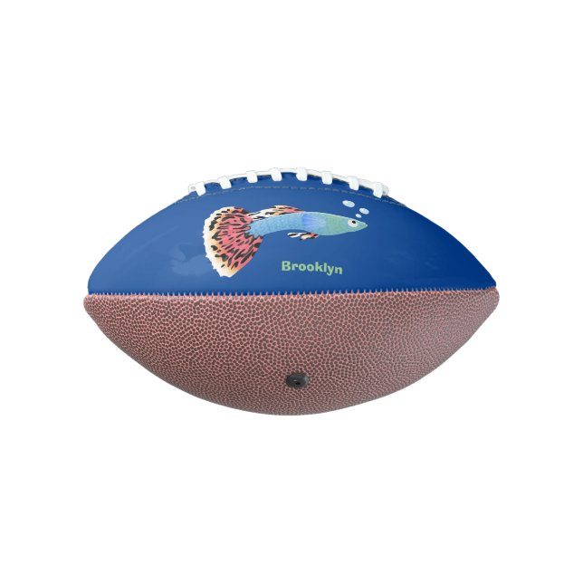 Cute fancy guppy tropical fish cartoon football (Rotated 270)
