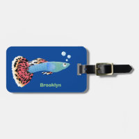 Cute fancy guppy tropical fish cartoon
