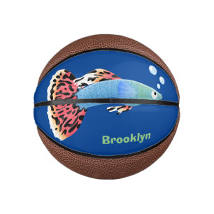 Cute fancy guppy tropical fish cartoon mini basketball