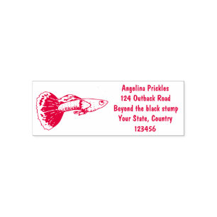 Cute fancy guppy tropical fish cartoon self-inking stamp