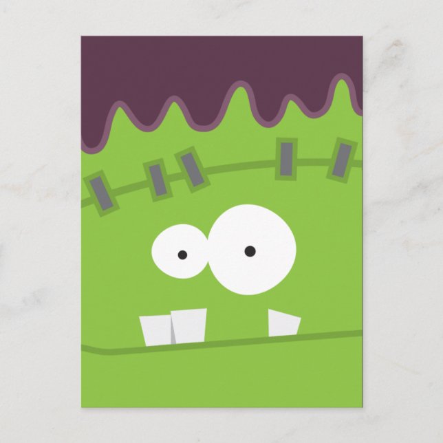 Cute Fankenstein's Monster Face Postcards (Front)