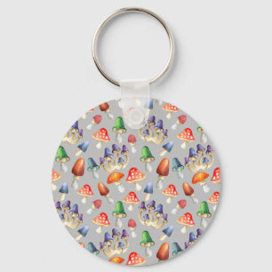 Cute fantastic mushrooms throw pillow beverage coa keychain