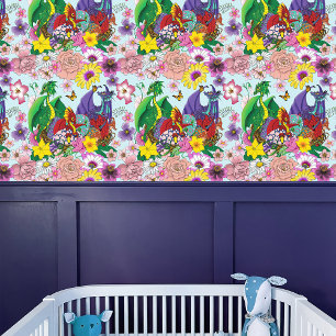 Cute Fantasy Baby Dragons Nest Eggs Blue Wallpaper