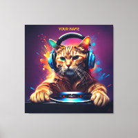 Cute Fantasy Cat DJ Vinyl