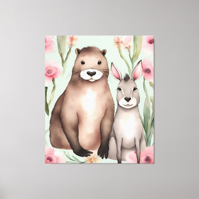 Cute Fantasy Critters Canvas Print (Front)