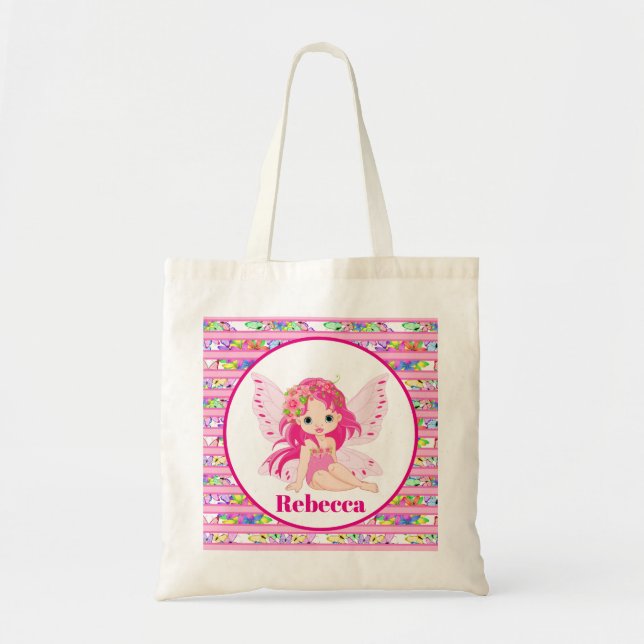 Cute Fantasy Fairy add name tote Bag (Front)