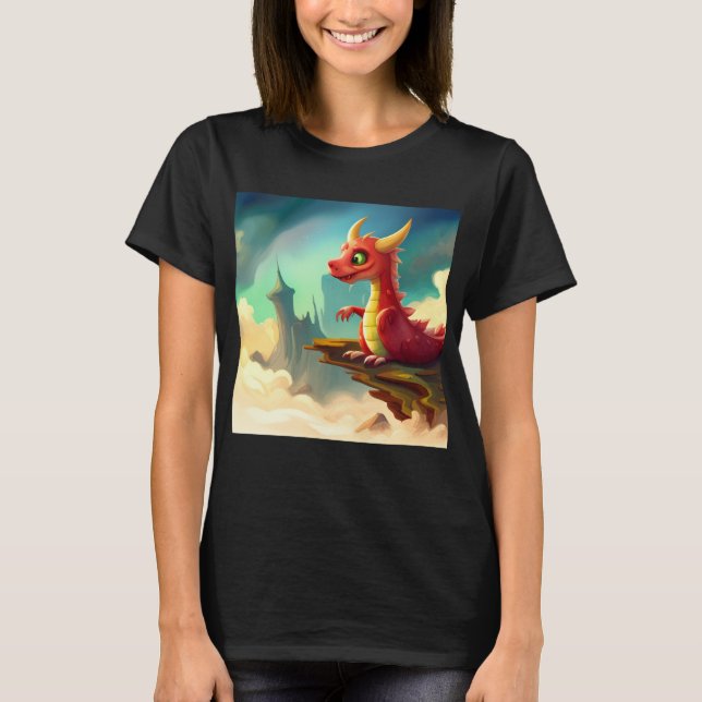 Cute fantasy mystic dragon T-Shirt (Front)