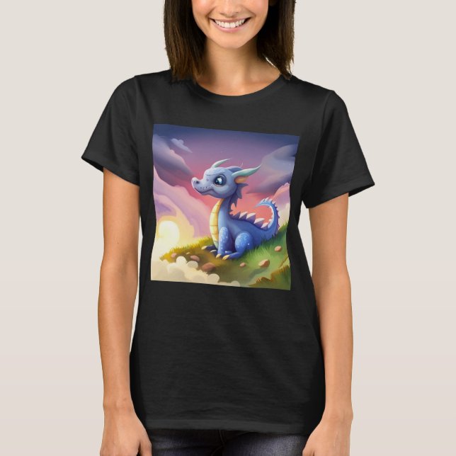 Cute fantasy mystic dragon T-Shirt (Front)