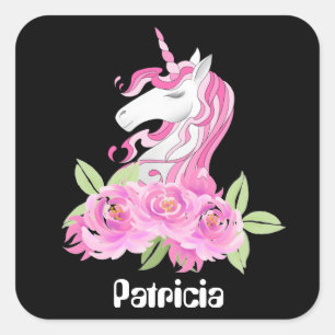 Cute Fantasy unicorn add name sticker