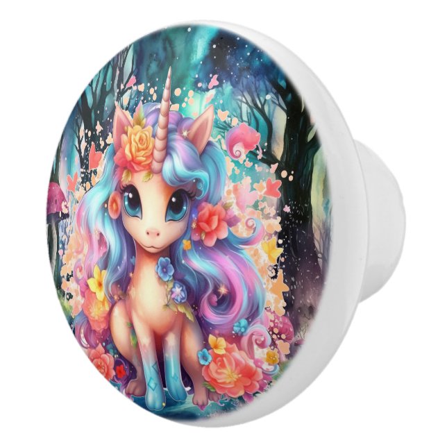 cute fantasy unicorn girls  ceramic knob (Right)